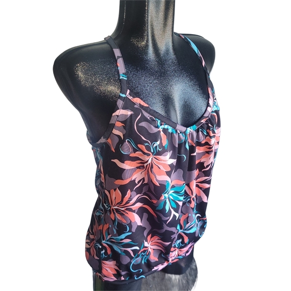 Eclipse Floral Print Racerback Tank Top M - Picture 2 of 5
